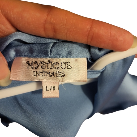 Intimate Attitudes silk/lace long sleeve midi belted housecoat w pockets size L - Picture 3 of 5